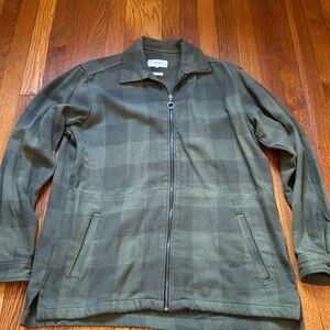 Makia green plaid over shirt
